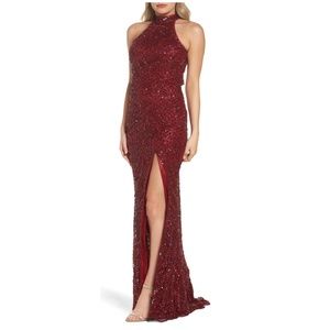 Mac Duggal 4112 Sequin Hi Slit Gown